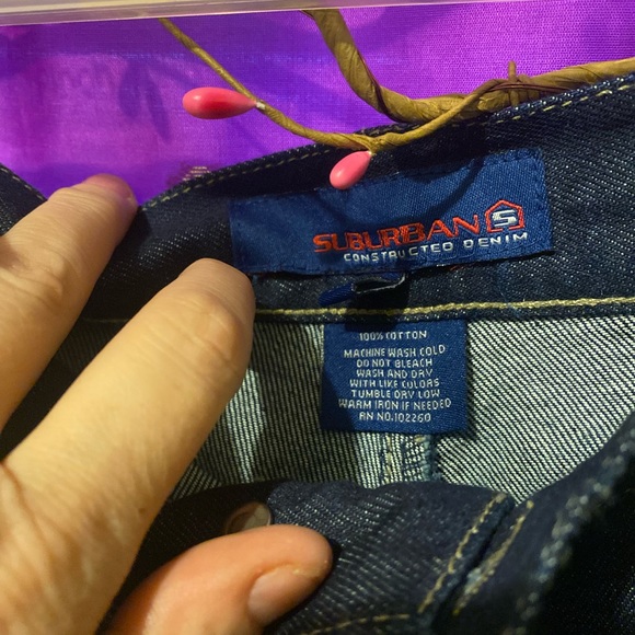 Y2K nwt dark denim mens 32 waist barrel seam jeans - Picture 7 of 9